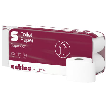 Satino HiLine Toilettenpapier, 3-lagig, hochweiß, MT1 1 Packung = 8 Rollen à 250 Blatt - Bild-Darstellung des Produktes 1
