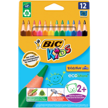 BiC® Kids Dreikant-Schreiblernbuntstift, 12 Farben 1 Packung = 12 Stück - Bild-Darstellung des Produktes 1