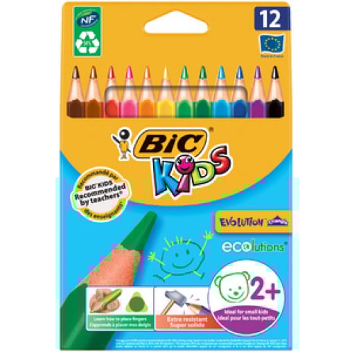 BiC® Kids Dreikant-Schreiblernbuntstift, 12 Farben