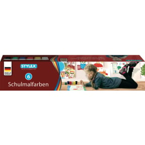 STYLEX® Schulmalfarben, bunt, 6er