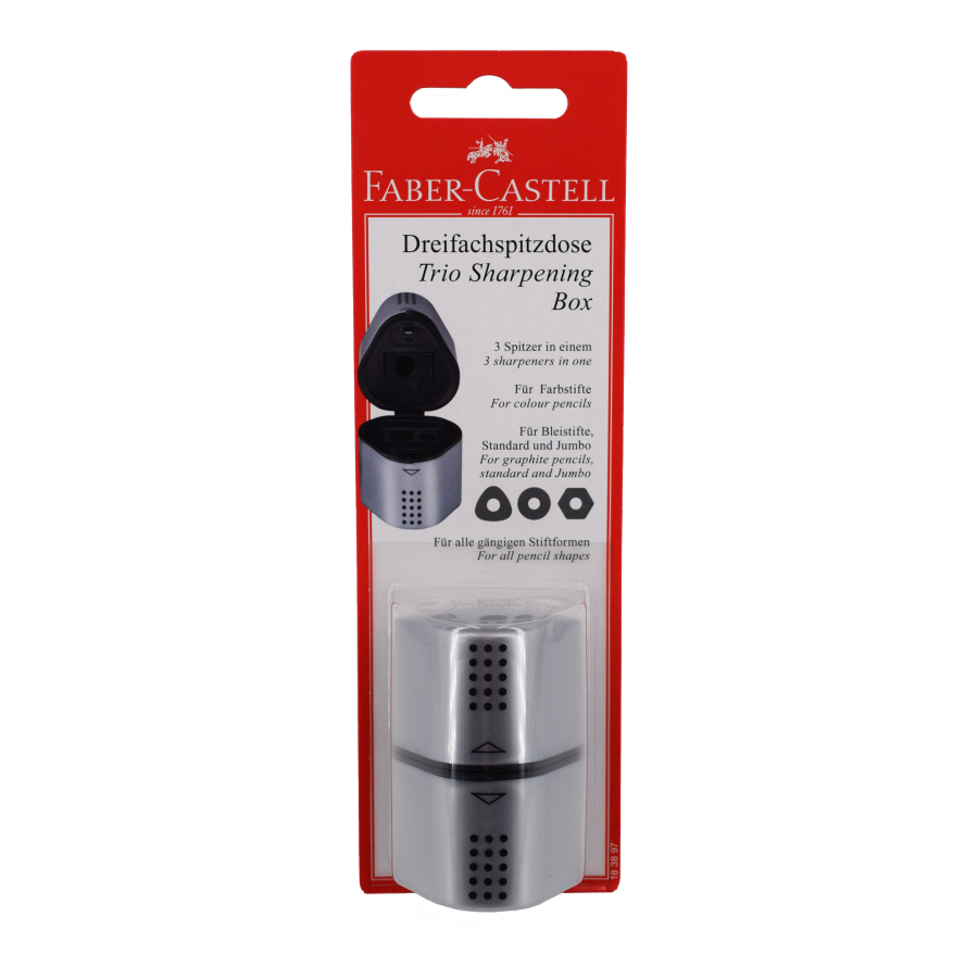 Faber Castell 183897 Anspitzer Dreifachspitzdose GRIP2001 silber