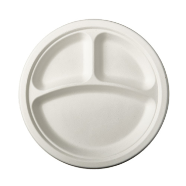 Papstar Pure Teller Zuckerrohr, 3-geteilt 1 Packung = 50 Stück - Bild-Darstellung des Produktes 1