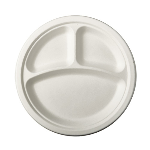 Papstar Pure Teller Zuckerrohr, 3-geteilt