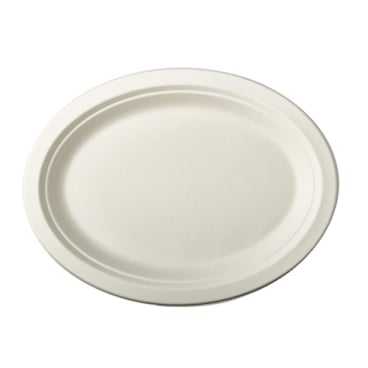 Papstar Pure Teller Zuckerrohr, oval 1 Packung = 12 Stück - Bild-Darstellung des Produktes 1