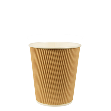 Papstar Pure Ripple Wall Trinkbecher, Pappe 1 Packung = 25 Stück, 100 ml - Bild-Darstellung des Produktes 1