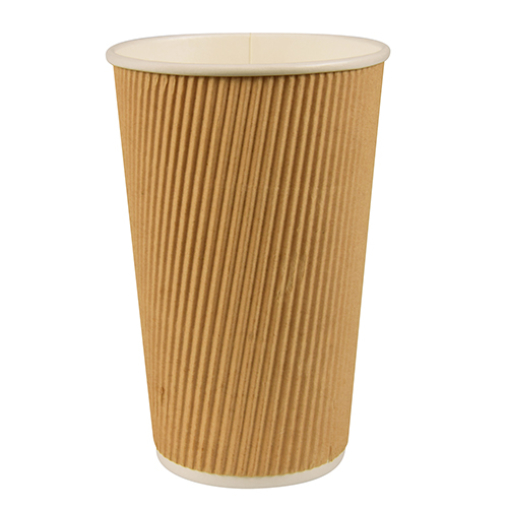 Papstar Pure Ripple Wall Trinkbecher, Pappe