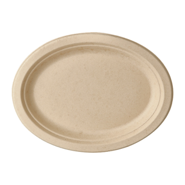 Papstar Pure Natur Teller Zuckerrohr, oval 1 Packung = 50 Stück - Bild-Darstellung des Produktes 1