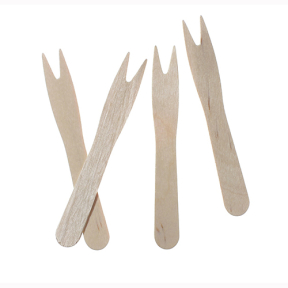 Papstar Pure Pommes-Frites-Gabeln, Holz