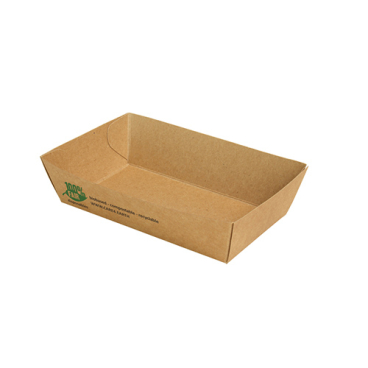 Papstar Pure „100% Fair“ Snacktrays, Pappe 1 Packung = 80 Stück, 7 x 12 x 3,5 cm, mittel - Bild-Darstellung des Produktes 1