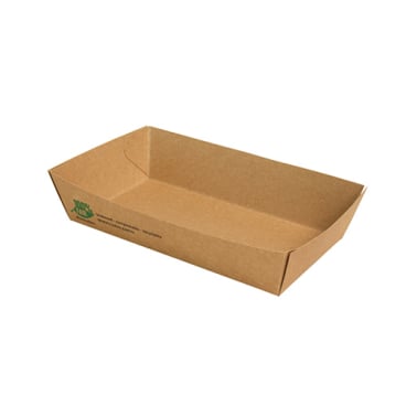 Papstar Pure „100% Fair“ Snacktrays, Pappe 1 Packung = 80 Stück, 8,5 x 15,5 x 3,5 cm, groß - Bild-Darstellung des Produktes 1