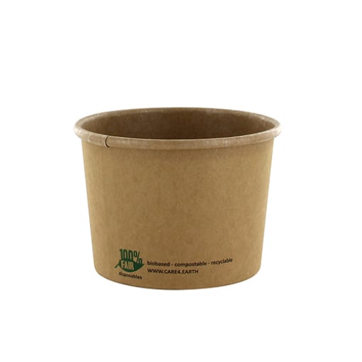 Papstar Pure „100% Fair“ Suppenbecher aus Pappe, rund