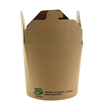 Papstar Pure „100% Fair“ Snackboxen aus Pappe, eckig 1 Packung = 25 Stück, 760 ml - Bild-Darstellung des Produktes 1