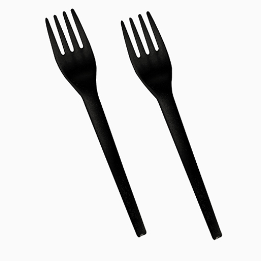 Papstar Pure Gabeln aus C-PLA, schwarz