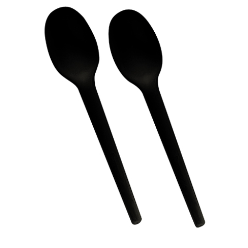 Papstar Pure Löffel aus C-PLA, schwarz