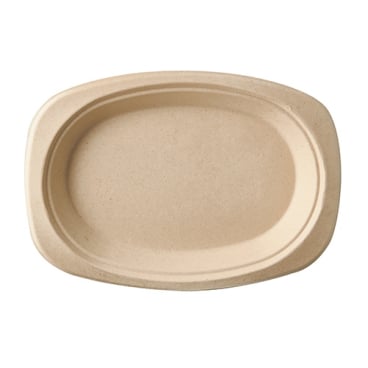 Papstar Pure Teller Zuckerrohr, oval, natur 1 Packung = 50 Stück - Bild-Darstellung des Produktes 1