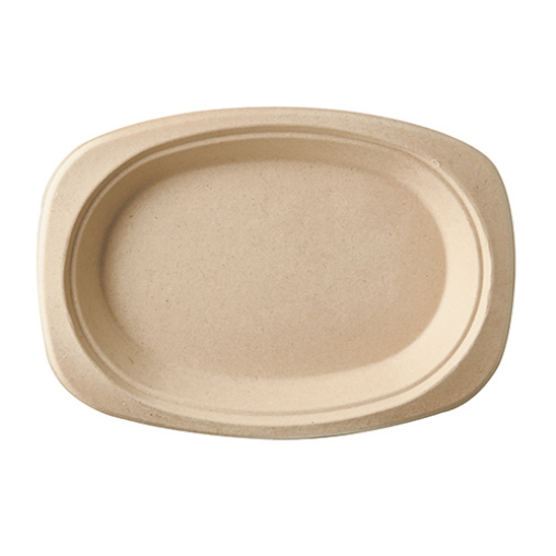 Papstar Pure Teller Zuckerrohr, oval, natur