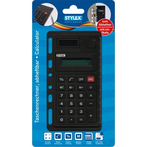 STYLEX® Taschenrechner, abheftbar