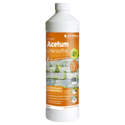 HOTREGA® GmbH HOTREGA Grundstoff Acetum Unkrautfrei , Effektive Unkrautbeseitigung basierend auf Essigsäure, 1 Liter Flasche, Konzentrat H110920-1