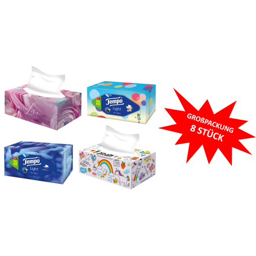 Tempo XXL Light Box Taschentücher Box, 3-lagig