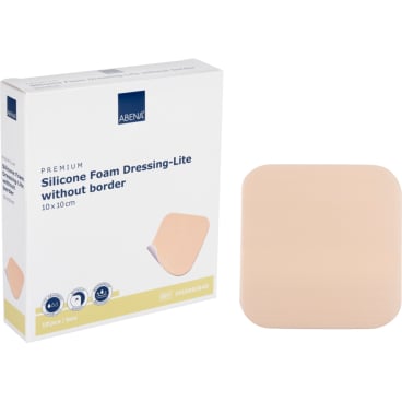 ABENA® Schaumstoffbinde Lite, steril, beige 1 Packung = 10 Stück, Maße: 10 x 10 cm - Bild-Darstellung des Produktes 1