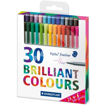 Feinschreiber triplus fineliner 0,3mm Etui mit 30 Stiften Feinschreiber triplus fineliner 0,3mm Etui mit 30 Stiften - Bild-Darstellung des Produktes 1