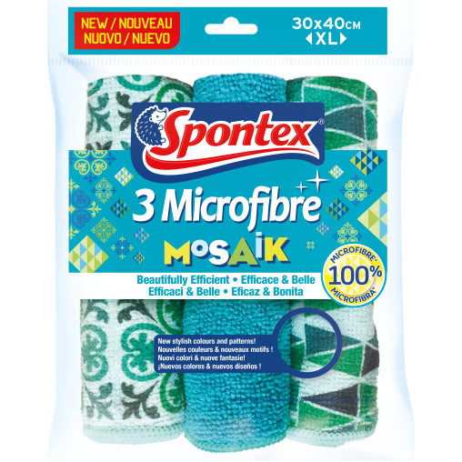 Spontex Mosaik Microfibre Allzwecktuch, 30 x 40 cm