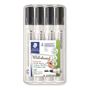 Boardmarker Lumocolor 351 WP4-9X schwarz 4 Stück Boardmarker Lumocolor 351 WP4-9X schwarz 4 Stück - Bild-Darstellung des Produktes 1