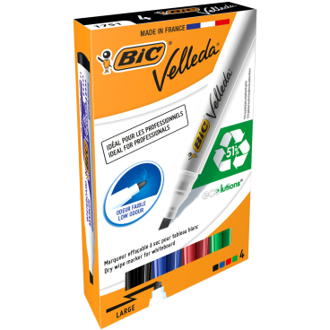 Whiteboard Marker Velleda - 1701 ECOlutions ca. 3 7 - 5 5 mm 4er Etui. Whiteboard Marker Velleda - 1701 ECOlutions ca. 3 7 - 5 5 mm 4er Etui. - Bild-Darstellung des Produktes 1