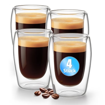 BigDean 4 Stück doppelwandige Espresso Gläser 80 ml in Gastro-Qualität Espressoglas - Bild-Darstellung des Produktes 1