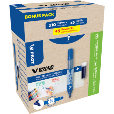 Whiteboardmarker Vboard 5080703G10M 2,3mm blau Set 10+10 Minen Whiteboardmarker Vboard 5080703G10M 2,3mm blau Set 10+10 Minen - Bild-Darstellung des Produktes 1