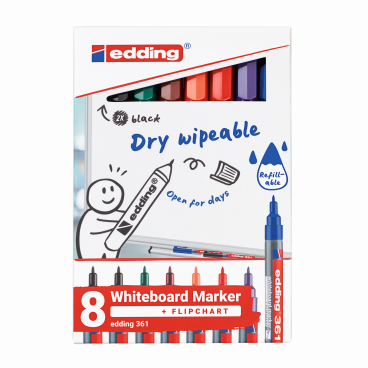 Whiteboardmarker 4-361-8-S2999 1mm sortiert 8 Stück Whiteboardmarker 4-361-8-S2999 1mm sortiert 8 Stück - Bild-Darstellung des Produktes 1