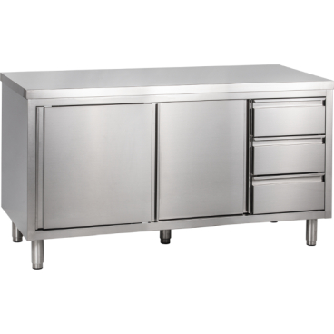 KBS Arbeitsschrank mit Schiebetüren und Schubladenblock B 160cm x T 70cm B 1600 mm x T 700 mm x H 850 mm - Bild-Darstellung des Produktes 1