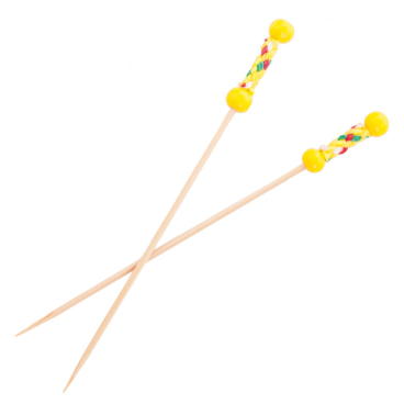 NATURESTAR Kordel Fingerfood Spieße, 12 cm 1 Packung = 100 Stück, gelb - Bild-Darstellung des Produktes 1