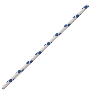 NATURESTAR Classic Papier-Trinkhalme, gepunktet, 19,7 cm 1 Packung = 100 Stück, dunkelblau-weiß - Bild-Darstellung des Produktes 1