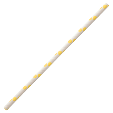NATURESTAR Classic Papier-Trinkhalme, gepunktet, 19,7 cm 1 Packung = 100 Stück, gelb-weiß - Bild-Darstellung des Produktes 1