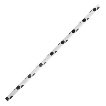 NATURESTAR Classic Papier-Trinkhalme, gepunktet, 19,7 cm 1 Packung = 100 Stück, schwarz-weiß - Bild-Darstellung des Produktes 1