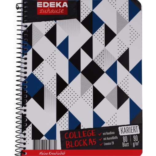 Collegeblock, A5, 80 Blatt, 90 g/m²