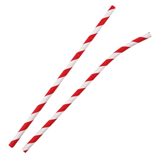 NATURESTAR Flex Papier-Trinkhalme, gestreift mit Knick, 19,7 cm