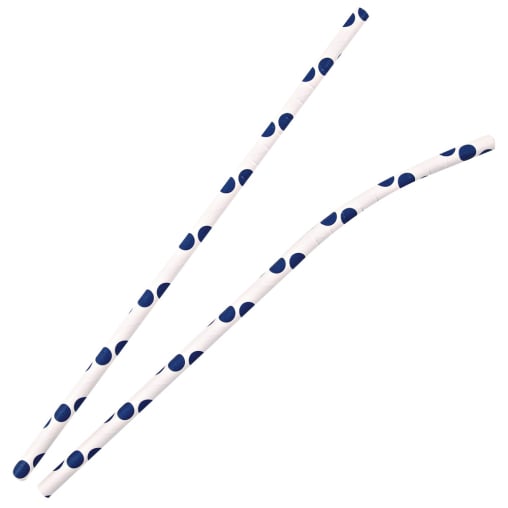 NATURESTAR Flex Papier-Trinkhalme, gepunktet mit Knick, 19,7 cm