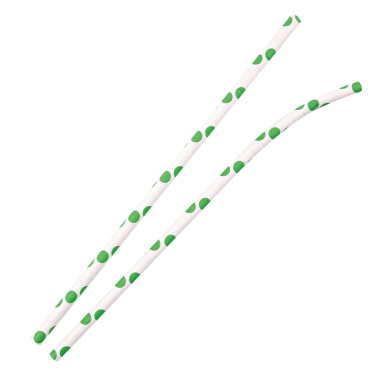 NATURESTAR Flex Papier-Trinkhalme, gepunktet mit Knick, 19,7 cm 1 Packung = 100 Stück, grün-weiß - Bild-Darstellung des Produktes 1
