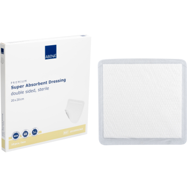 ABENA® Wundauflage, doppelseitig, steril, weiß 1 Karton = 19 Packungen à 10 Stück, Maße: 20 x 20 cm - Bild-Darstellung des Produktes 1
