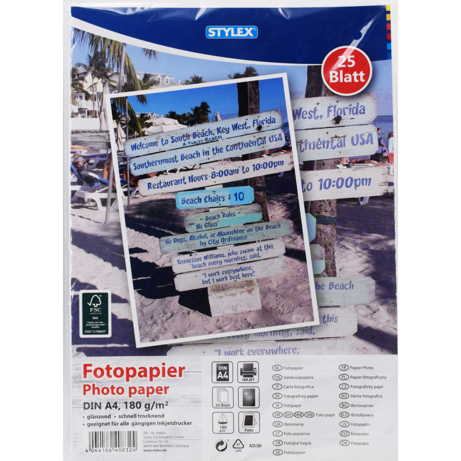Stylex Fotopapier 1 Packung 25 Blatt Online Kaufen Hygi De