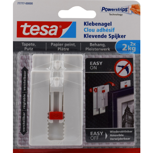 tesa® Klebenagel für Tapete für Putz, verstellbar