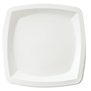 NATURESTAR Bio Teller, quadratisch 1 Packung = 50 Stück, 17 x 17 cm, weiß - Bild-Darstellung des Produktes 1