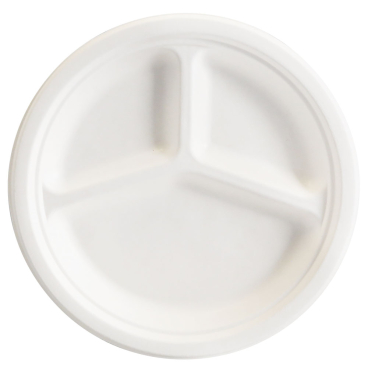 NATURESTAR Triple Bio Teller rund 1 Packung = 50 Stück, Ø 26,3 cm, weiß - Bild-Darstellung des Produktes 1