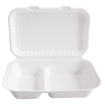 NATURESTAR Double Bio Take-Away-Box 1 Karton = 250 Stück, 16 x 6,8 x 24,5 cm, weiß - Bild-Darstellung des Produktes 1