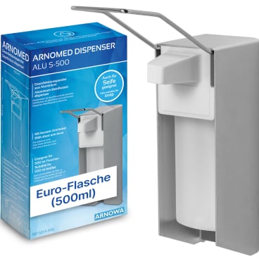 ARNOMED Desinfektionsmittelspender, Aluminium Füllvolumen: 500 ml, mit langem Hebel - Bild-Darstellung des Produktes 1