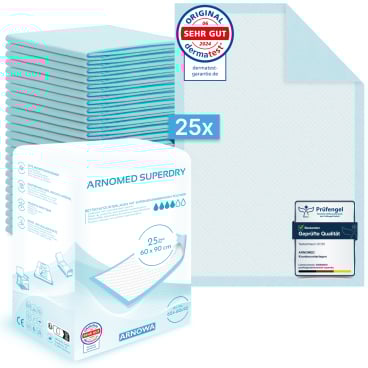 ARNOMED SUPERDRY Krankenunterlagen, 5-lagig 1 Beutel = 25 Stück, Maße: 60 x 90 cm - Bild-Darstellung des Produktes 1