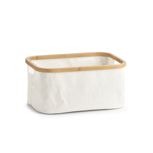 Zeller Canvas/Bamboo Aufbewahrungskorb