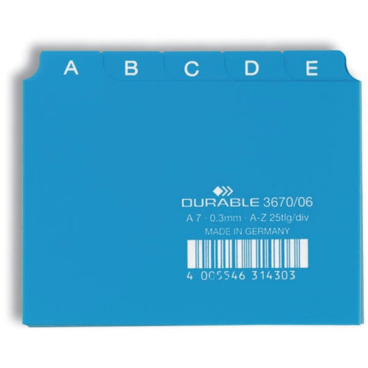 Leitregister A-Z A7quer PP 25-teilig blau Leitregister A-Z A7quer PP 25-teilig blau - Bild-Darstellung des Produktes 1